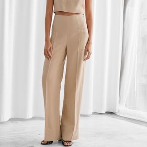 Other Stories Wide Lyocell Blend Trousers Pants